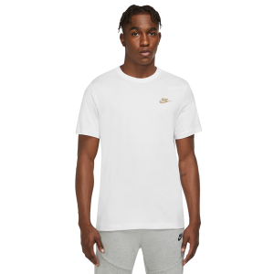 Nike NSW Club Short Sleeve T-Shirt - Men's - White/Metallic Gold