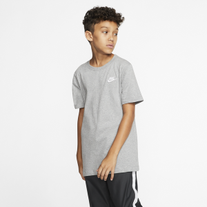 Nike Futura T-Shirt - Boys' Grade School - White/Dark Grey Heather