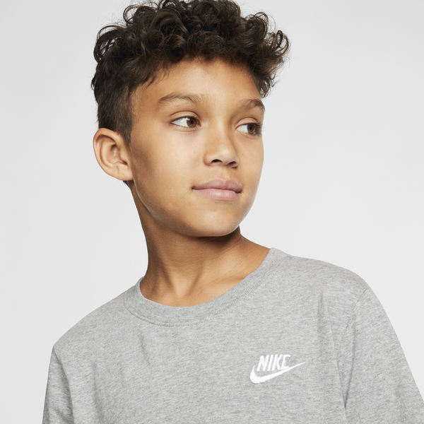 Nike Futura T-Shirt - Boys' Grade School - White/Dark Grey Heather - Image 4
