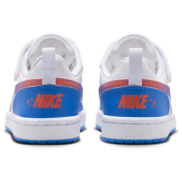 Nike Court Borough Low - Boys' Preschool - White/Bright Violet/Blue Crystal - Image 3