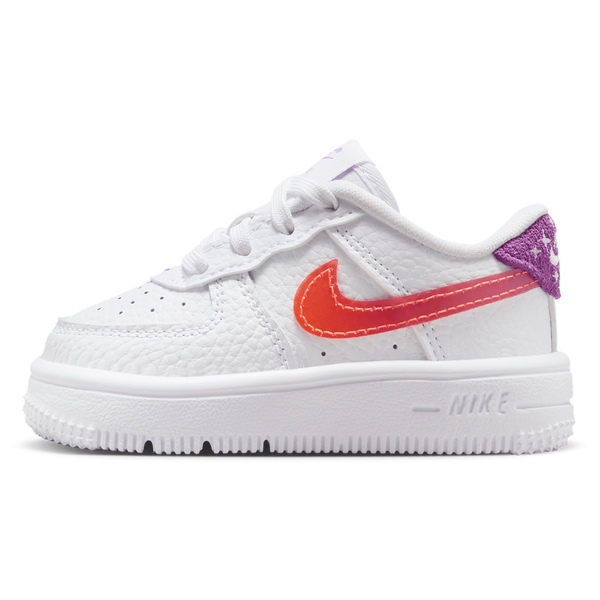Nike Force 1 Low BBall Lace - Boys' Toddler - White/Bright Violet/Turf Orange - Image 2