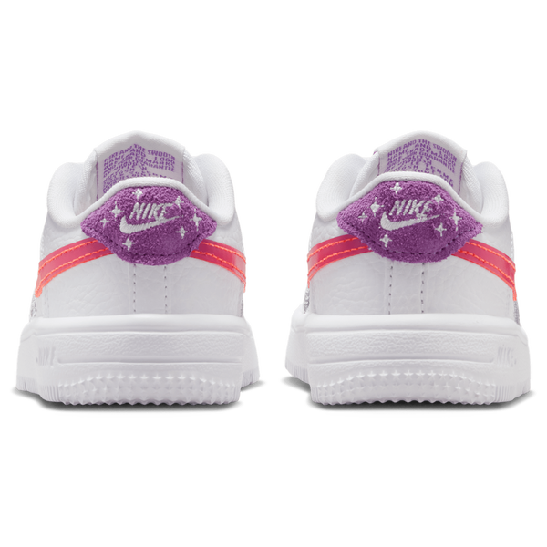 Nike Force 1 Low BBall Lace - Boys' Toddler - White/Bright Violet/Turf Orange - Image 3