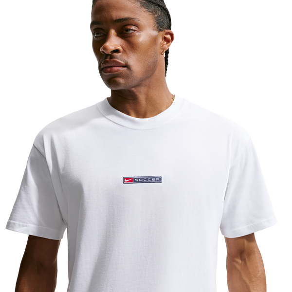 Nike NSW Boxy Soccer Loose Tee - Men's - White/University Red/Navy