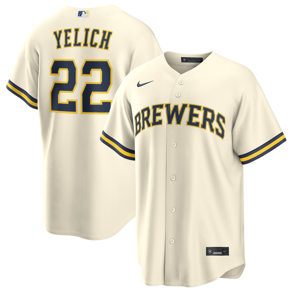 New Era Milwaukee Brewers Home Replica Jersey - Men's - White