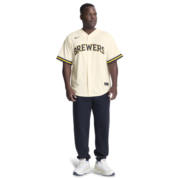 New Era Milwaukee Brewers Home Replica Jersey - Men's - White - Image 2