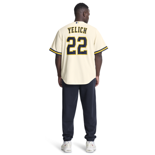 New Era Milwaukee Brewers Home Replica Jersey - Men's - White - Image 3