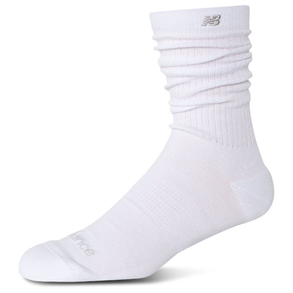 New Balance Active Slouchy 1PK Crew Sock - White