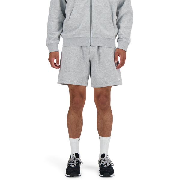 New Balance Sport Essentials Fleece 7" Shorts - Men's - Grey/White