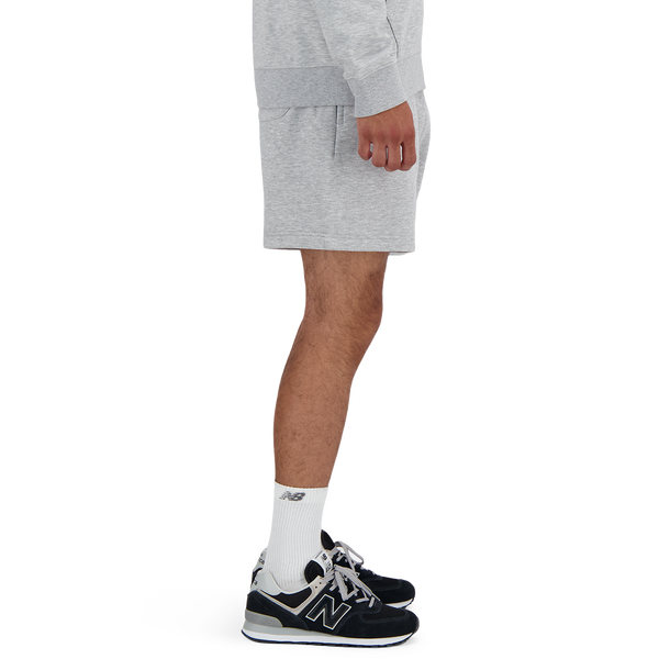 New Balance Sport Essentials Fleece 7" Shorts - Men's - Grey/White - Image 3