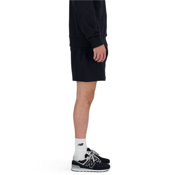 New Balance Sport Essentials Fleece 7" Shorts - Men's - Black/White - Image 3
