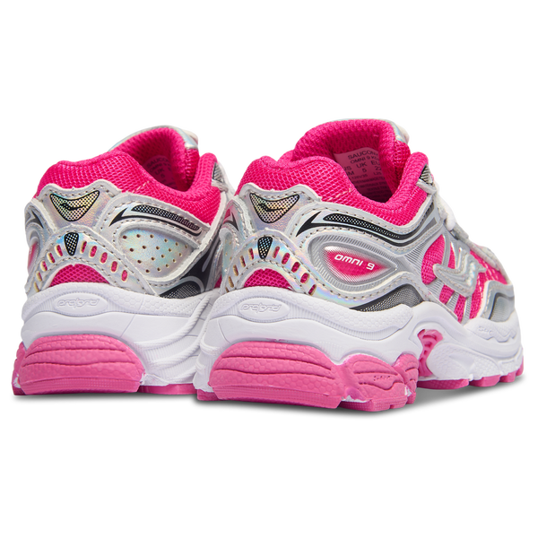 Saucony Omni 9 - Girls' Toddler - Pink/Silver - Image 3