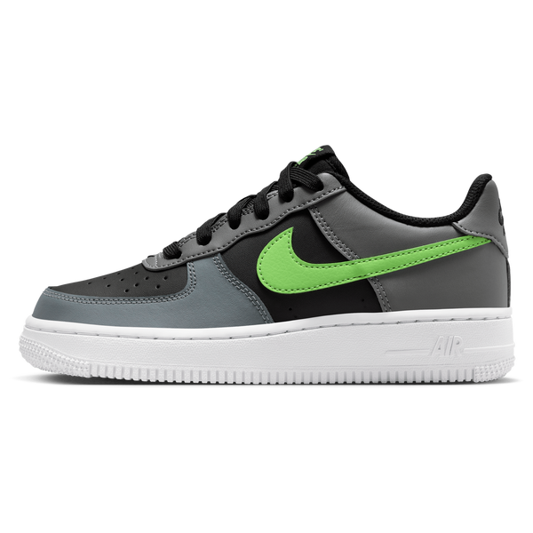 Nike Air Force 1 Low - Boys' Grade School - Black/Lime Blast/Smoke Grey - Image 2