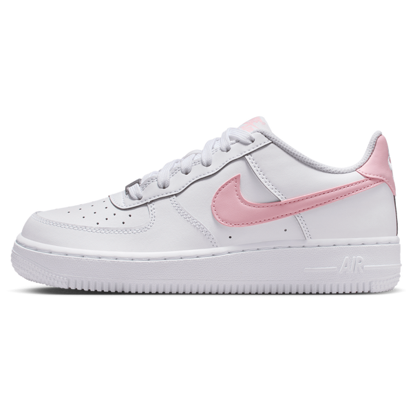 Nike Air Force 1 Low - Boys' Grade School - White/White/Med Soft Pink - Image 2