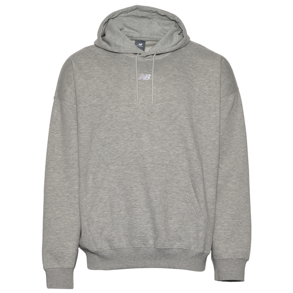 New Balance Oversized Center Embroidered Hoodie - Men's - White/Grey