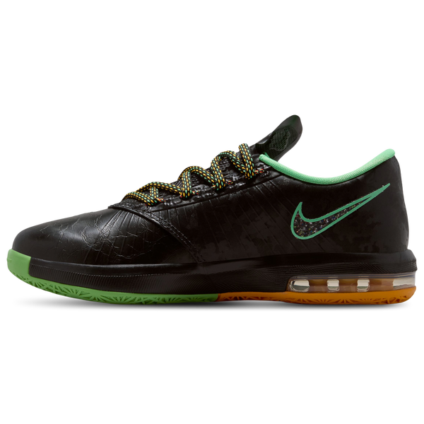 Nike KD VI - Boys' Grade School - Black/Lucid Green/Multi - Image 2