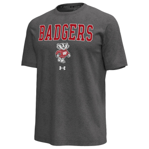 Under Armour Wisconsin Arch Logo Icon T-Shirt - Men's - Black