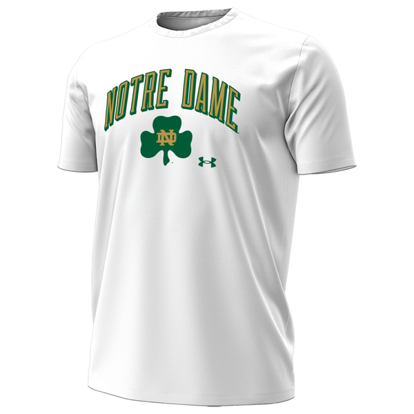 Under Armour Notre Dame Arch Logo Performance SS T-Shirt - Men's - White