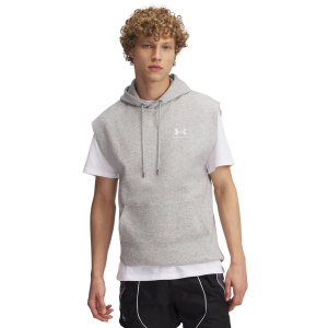 Under Armour Icon Fleece Sleeveless Hoodie - Men's - Mod Gray/White