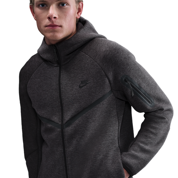Nike Tech Fleece Full-Zip Windrunner Hoodie - Men's - Black Heather/Black