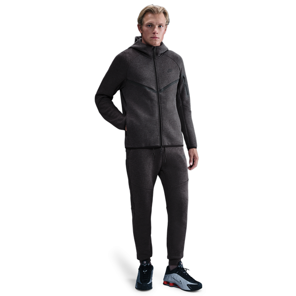 Nike Tech Fleece Full-Zip Windrunner Hoodie - Men's - Black Heather/Black - Image 3