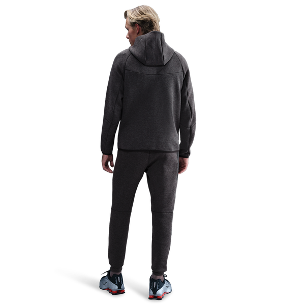 Nike Tech Fleece Full-Zip Windrunner Hoodie - Men's - Black Heather/Black - Image 4