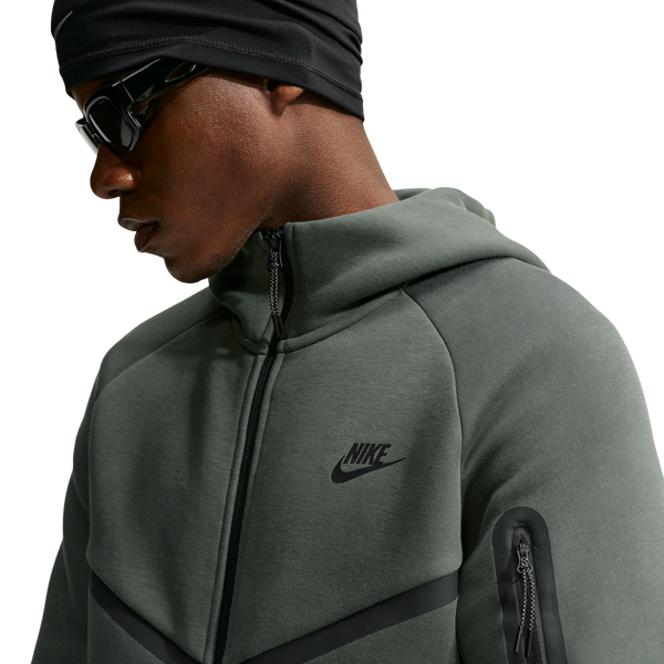 Nike Tech Fleece Full-Zip Windrunner Hoodie - Men's - Black/Camo Green - Image 3