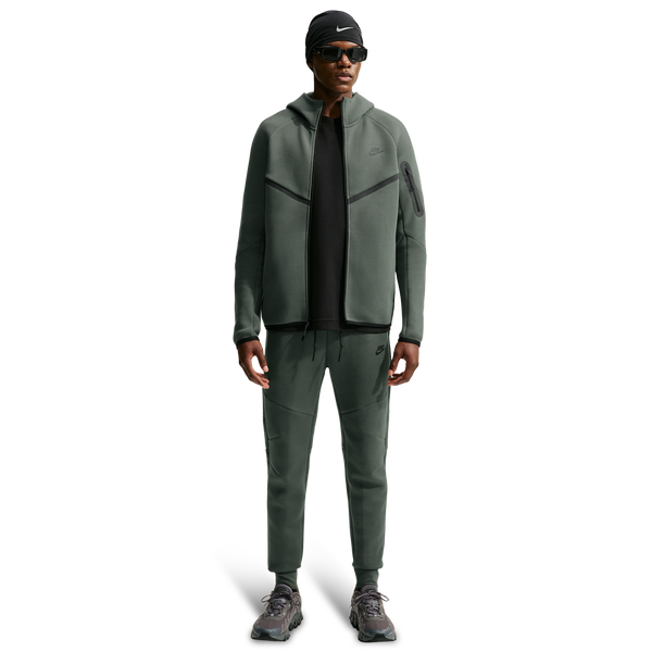 Nike Tech Fleece Full-Zip Windrunner Hoodie - Men's - Black/Camo Green - Image 4