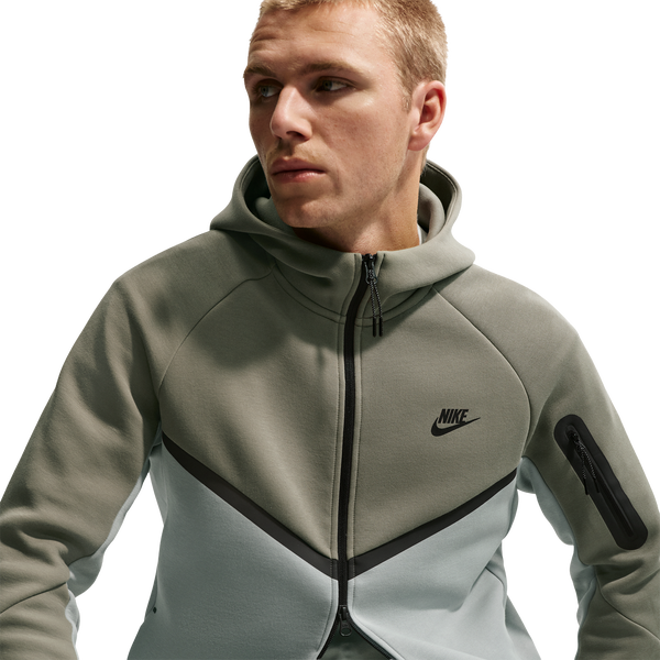 Nike Tech Fleece Full-Zip Windrunner Hoodie - Men's - Light Pumice/Black/Silver Sage - Image 5