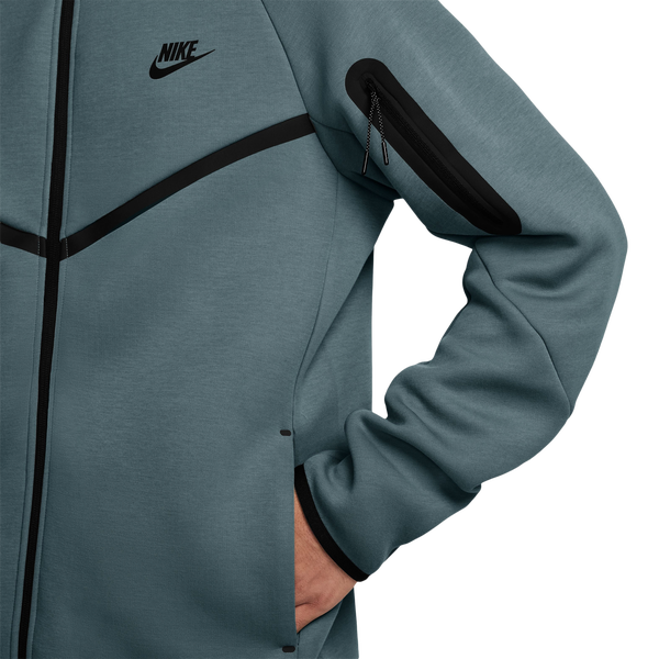 Nike Tech Fleece Full-Zip Windrunner Hoodie - Men's - Black/Green - Image 3