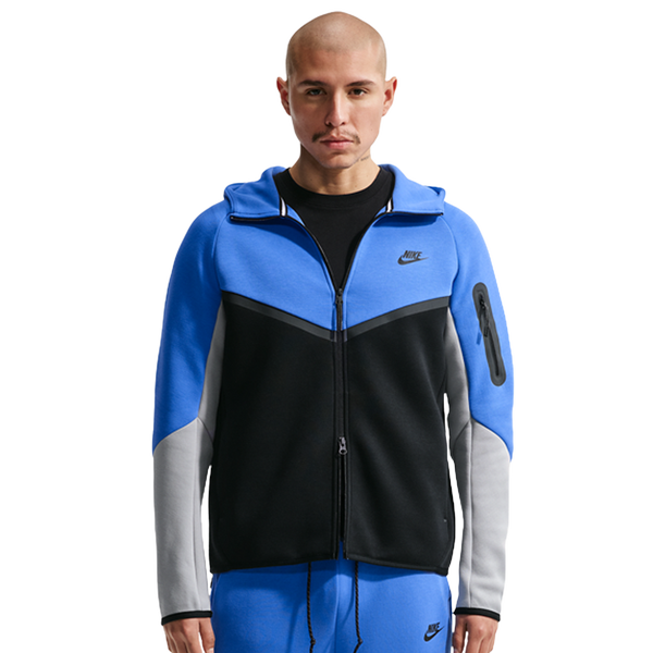 Nike Tech Fleece Full-Zip Windrunner Hoodie - Men's - Blue Crystal/Black/Lt Smoke Grey