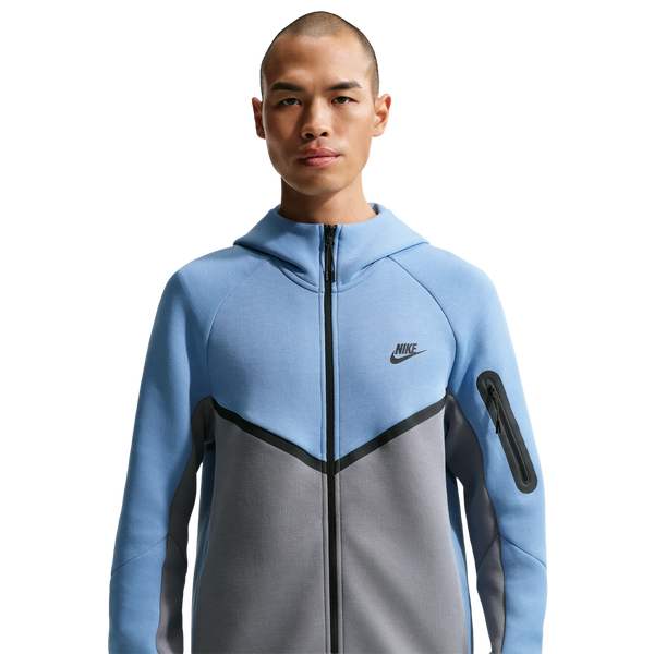 Nike Tech Fleece Full-Zip Windrunner Hoodie - Men's - Work Blue/Cool Grey/Black