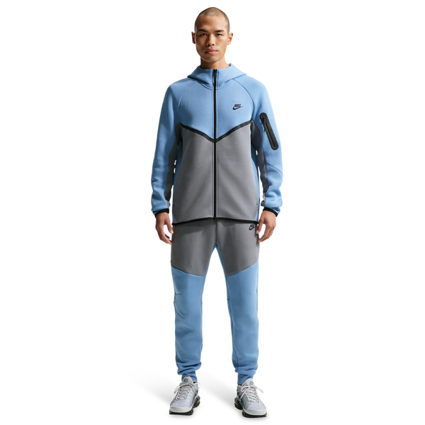 Nike Tech Fleece Full-Zip Windrunner Hoodie - Men's - Work Blue/Cool Grey/Black - Image 4