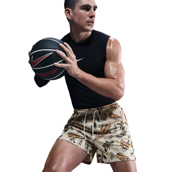 Nike Dri-FIT Practice Mesh 5" Shorts - Men's - Light Khaki/Black - Image 5