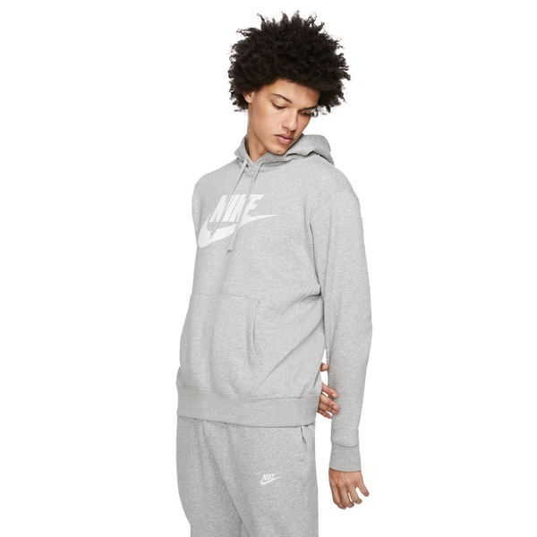 Nike GX Club Hoodie - Men's - Dark Grey Heather/White