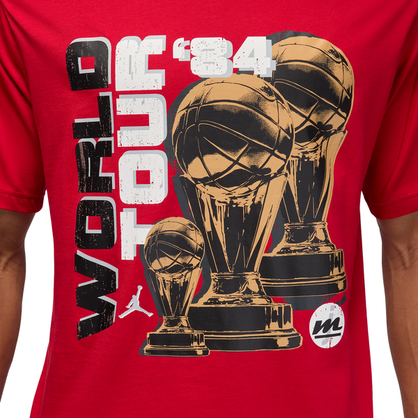 Jordan NC World Tour Short Sleeve Crewneck - Men's - Gym Red