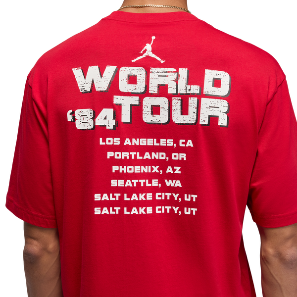 Jordan NC World Tour Short Sleeve Crewneck - Men's - Gym Red - Image 2