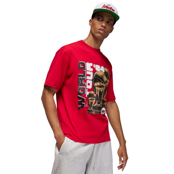 Jordan NC World Tour Short Sleeve Crewneck - Men's - Gym Red - Image 3