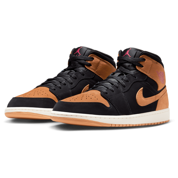 Jordan Air Jordan 1 Mid SE - Men's - Flax/Black/Varsity Red - Image 6