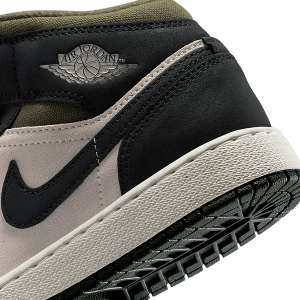 Jordan Air Jordan 1 Mid SE - Boys' Grade School - Off Noir/Light Orewood/Medium Olive - Image 8