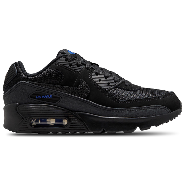 Nike Air Max 90 FL1 - Boys' Grade School - Black/Dk Smoke Gray/Old Royal