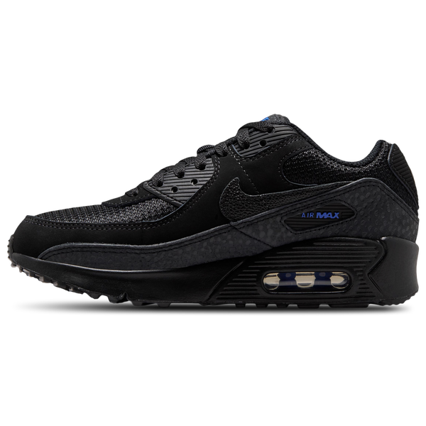 Nike Air Max 90 FL1 - Boys' Grade School - Black/Dk Smoke Gray/Old Royal - Image 2