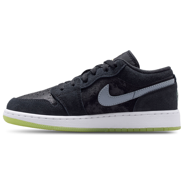 Jordan Air Jordan 1 Low SS - Boys' Grade School - Barely Volt/Black/Iron Grey - Image 2