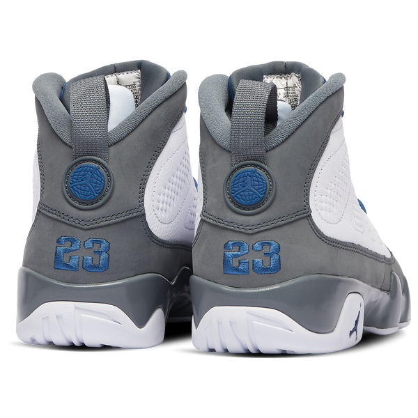 Jordan Retro 9 - Men's - Flint Grey/White/French Blue - Image 3