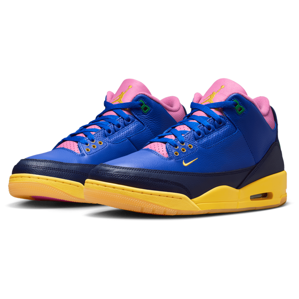 Jordan AJ 3 Retro OG Brazil SP - Boys' Grade School - Racer Blue/Lucky Green/Playful Pink - Image 6