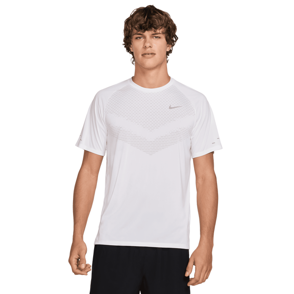 Nike Dri-FIT ADV STRIDE SS TOP - Men's - White/Reflective Silver