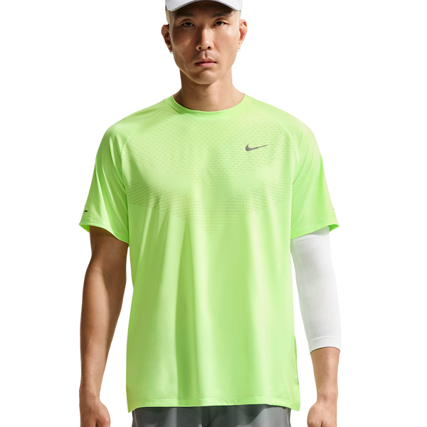 Nike Dri-FIT ADV STRIDE SS TOP - Men's - Reflective Silver/Lime Blast