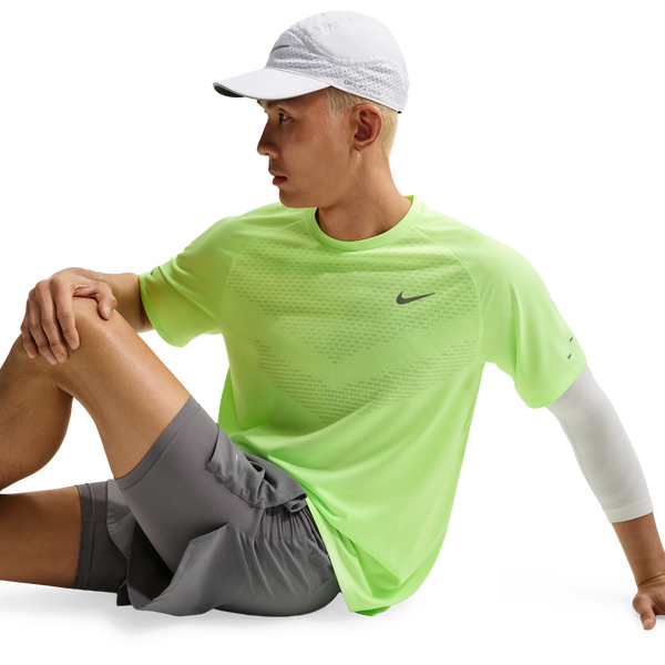 Nike Dri-FIT ADV STRIDE SS TOP - Men's - Reflective Silver/Lime Blast - Image 5
