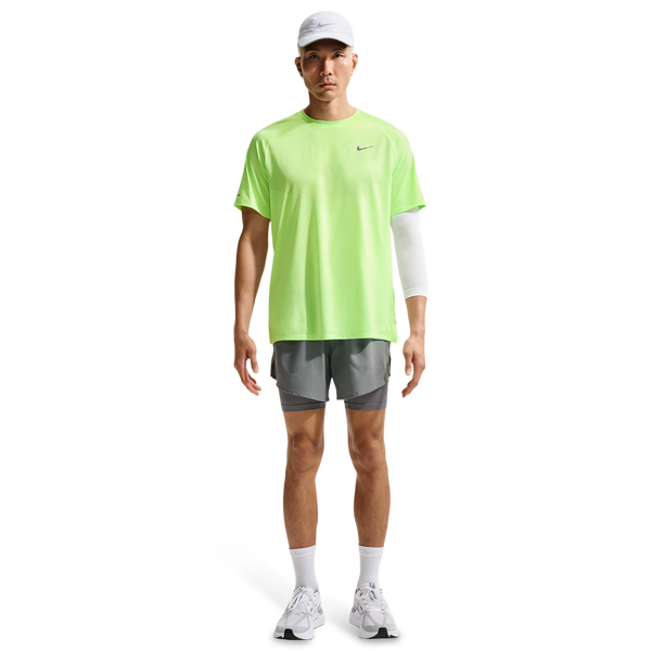 Nike Dri-FIT ADV STRIDE SS TOP - Men's - Reflective Silver/Lime Blast - Image 6