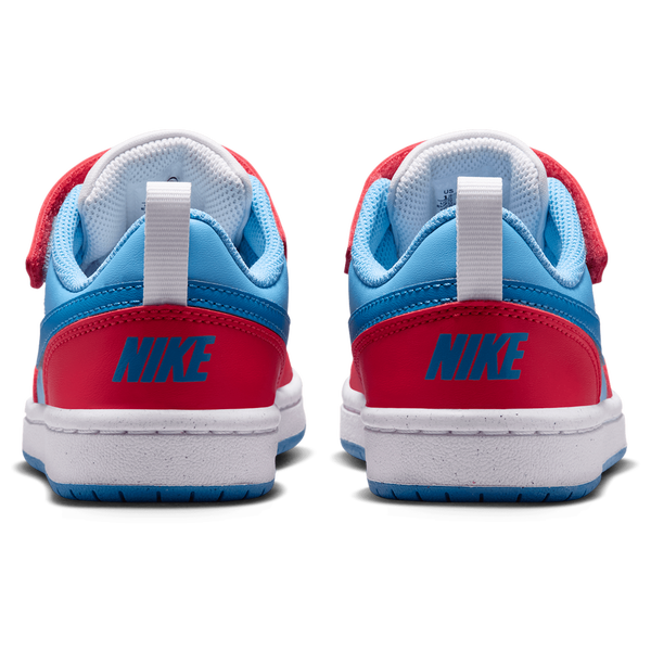 Nike Court Borough Low Recraft - Boys' Preschool - Aurora Blue/Fusion Red/Football Blue - Image 3