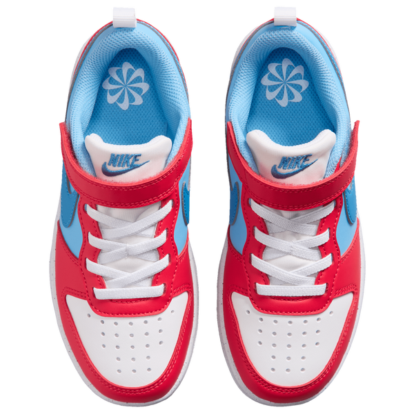Nike Court Borough Low Recraft - Boys' Preschool - Aurora Blue/Fusion Red/Football Blue - Image 4